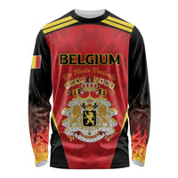 Custom Belgium Football 2026 Long Sleeve Shirt Red Devils Pride - Wonder Print Shop