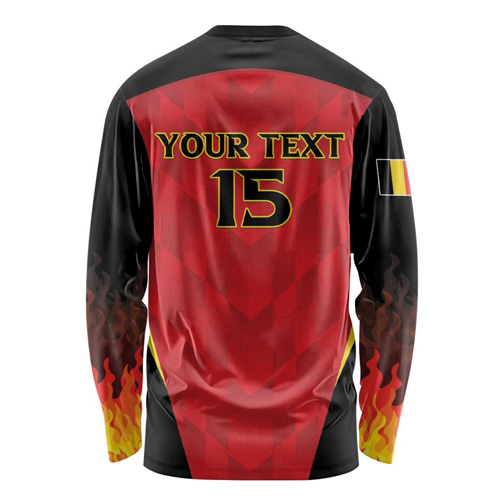 Custom Belgium Football 2026 Long Sleeve Shirt Red Devils Pride - Wonder Print Shop