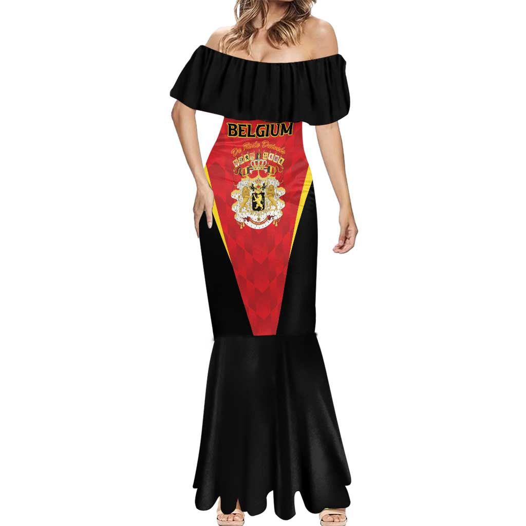 Custom Belgium Football 2026 Mermaid Dress Red Devils Pride - Wonder Print Shop