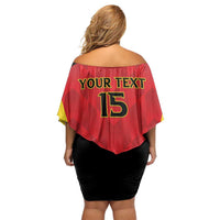 Custom Belgium Football 2026 Off Shoulder Short Dress Red Devils Pride - Wonder Print Shop
