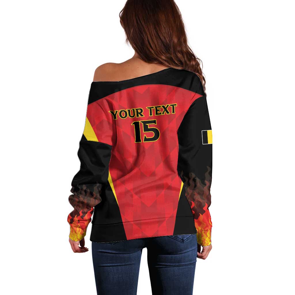 Custom Belgium Football 2026 Off Shoulder Sweater Red Devils Pride - Wonder Print Shop