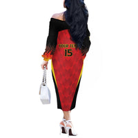 Custom Belgium Football 2026 Off The Shoulder Long Sleeve Dress Red Devils Pride - Wonder Print Shop