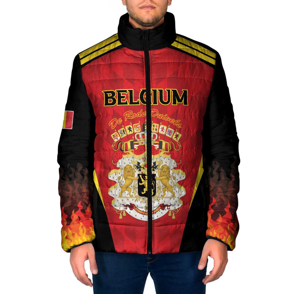 Custom Belgium Football 2026 Padded Jacket Red Devils Pride - Wonder Print Shop