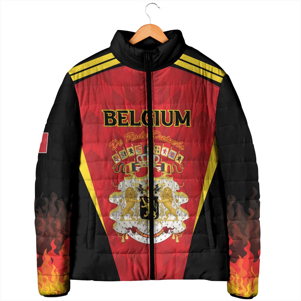 Custom Belgium Football 2026 Padded Jacket Red Devils Pride - Wonder Print Shop