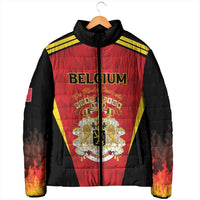 Custom Belgium Football 2026 Padded Jacket Red Devils Pride - Wonder Print Shop