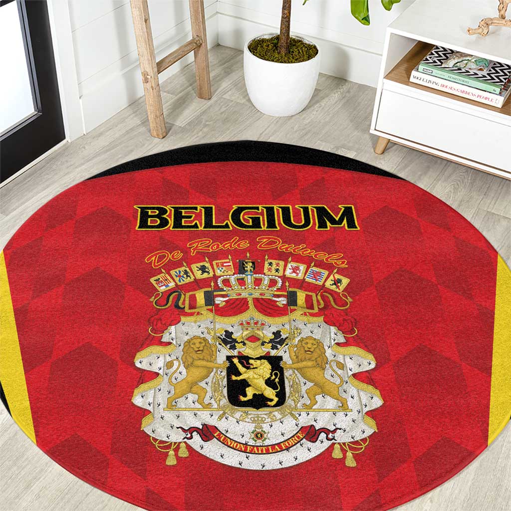 Belgium Football 2026 Round Carpet Red Devils Pride - Wonder Print Shop
