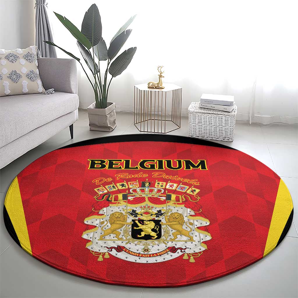 Belgium Football 2026 Round Carpet Red Devils Pride - Wonder Print Shop