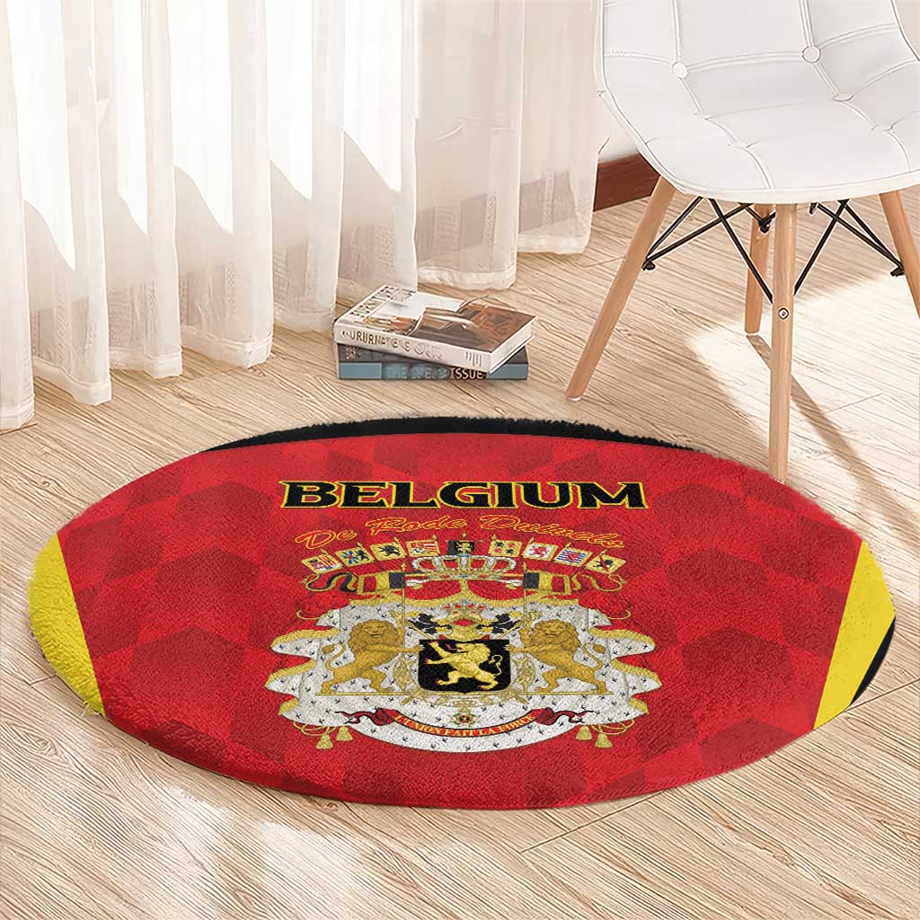 Belgium Football 2026 Round Carpet Red Devils Pride - Wonder Print Shop