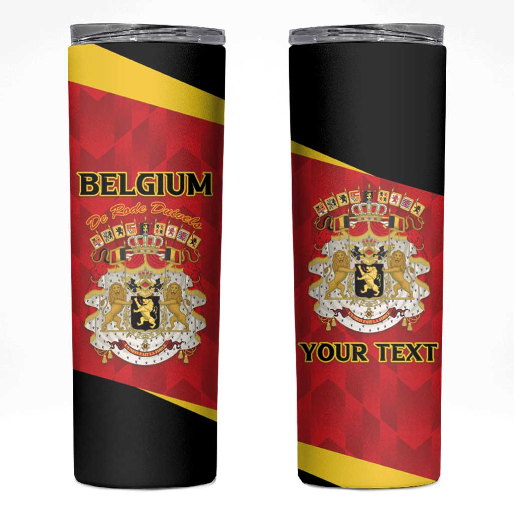 Custom Belgium Football 2026 Skinny Tumbler Red Devils Pride - Wonder Print Shop