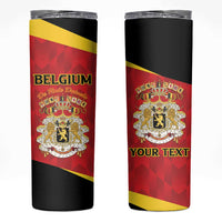 Custom Belgium Football 2026 Skinny Tumbler Red Devils Pride - Wonder Print Shop