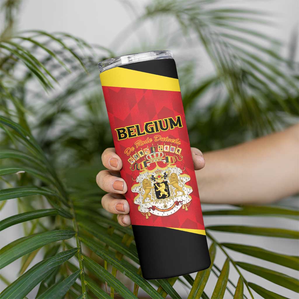 Custom Belgium Football 2026 Skinny Tumbler Red Devils Pride - Wonder Print Shop