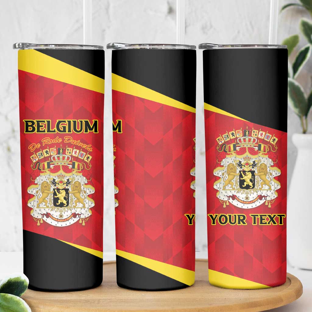 Custom Belgium Football 2026 Skinny Tumbler Red Devils Pride - Wonder Print Shop
