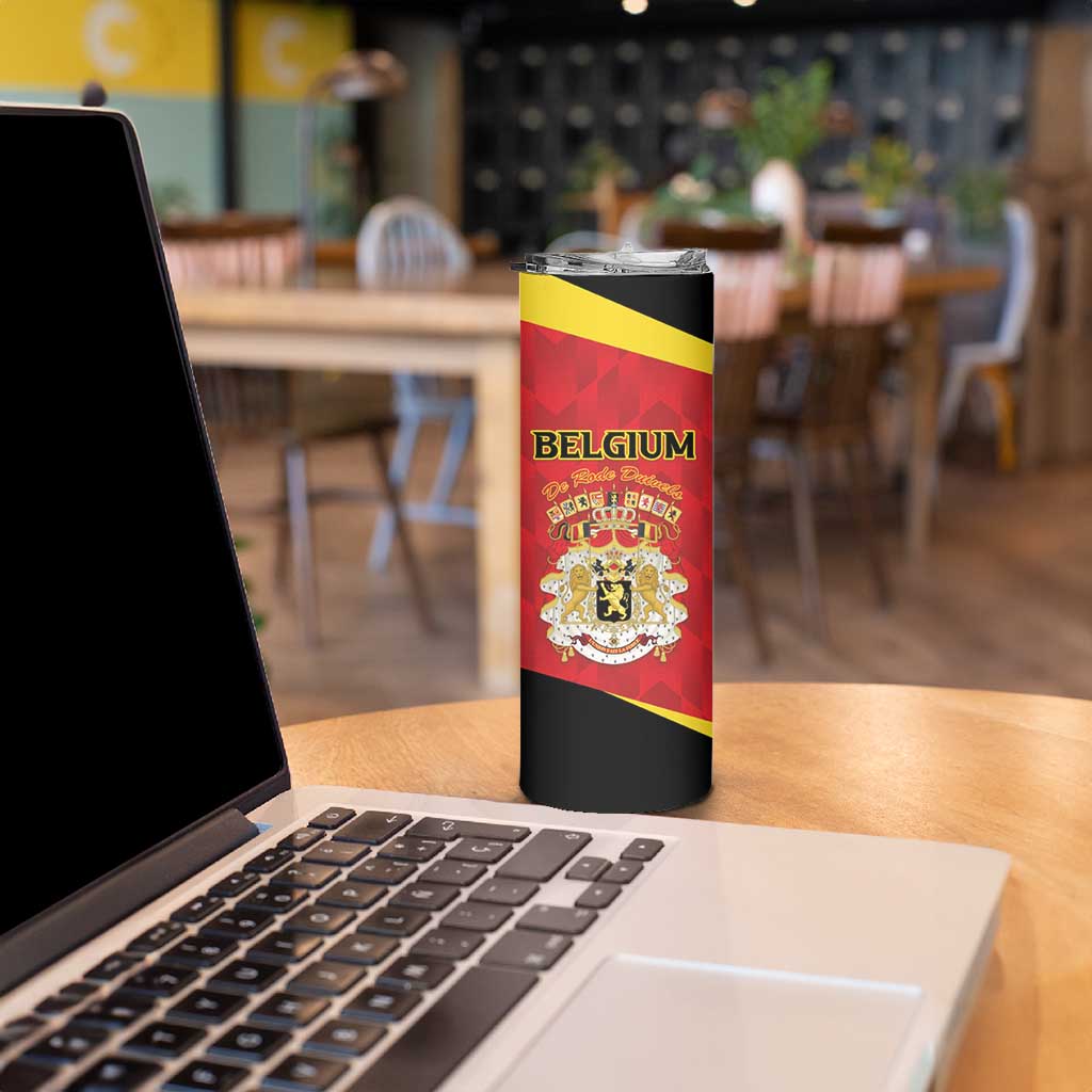 Custom Belgium Football 2026 Skinny Tumbler Red Devils Pride - Wonder Print Shop