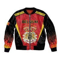Custom Belgium Football 2026 Sleeve Zip Bomber Jacket Red Devils Pride - Wonder Print Shop