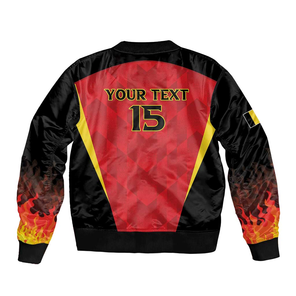 Custom Belgium Football 2026 Sleeve Zip Bomber Jacket Red Devils Pride - Wonder Print Shop