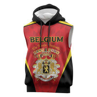 Custom Belgium Football 2026 Sleeveless Hoodie Red Devils Pride - Wonder Print Shop