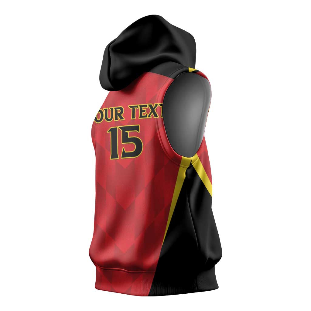Custom Belgium Football 2026 Sleeveless Hoodie Red Devils Pride - Wonder Print Shop