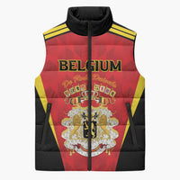 Custom Belgium Football 2026 Sleeveless Puffer Jacket Red Devils Pride - Wonder Print Shop