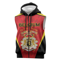 Custom Belgium Football 2026 Sleeveless Zip Hoodie Red Devils Pride - Wonder Print Shop