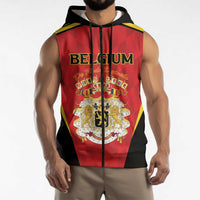 Custom Belgium Football 2026 Sleeveless Zip Hoodie Red Devils Pride - Wonder Print Shop