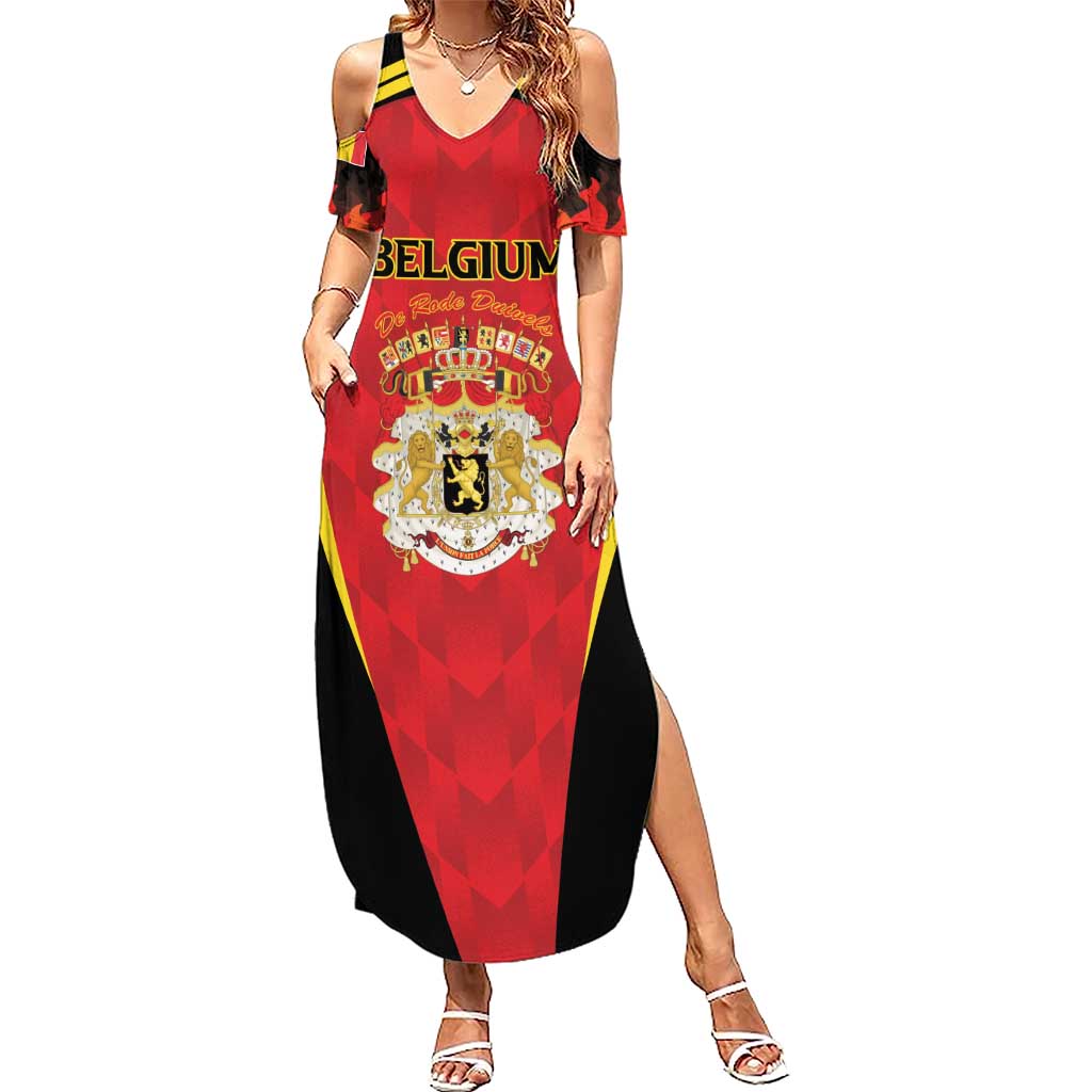 Custom Belgium Football 2026 Summer Maxi Dress Red Devils Pride - Wonder Print Shop