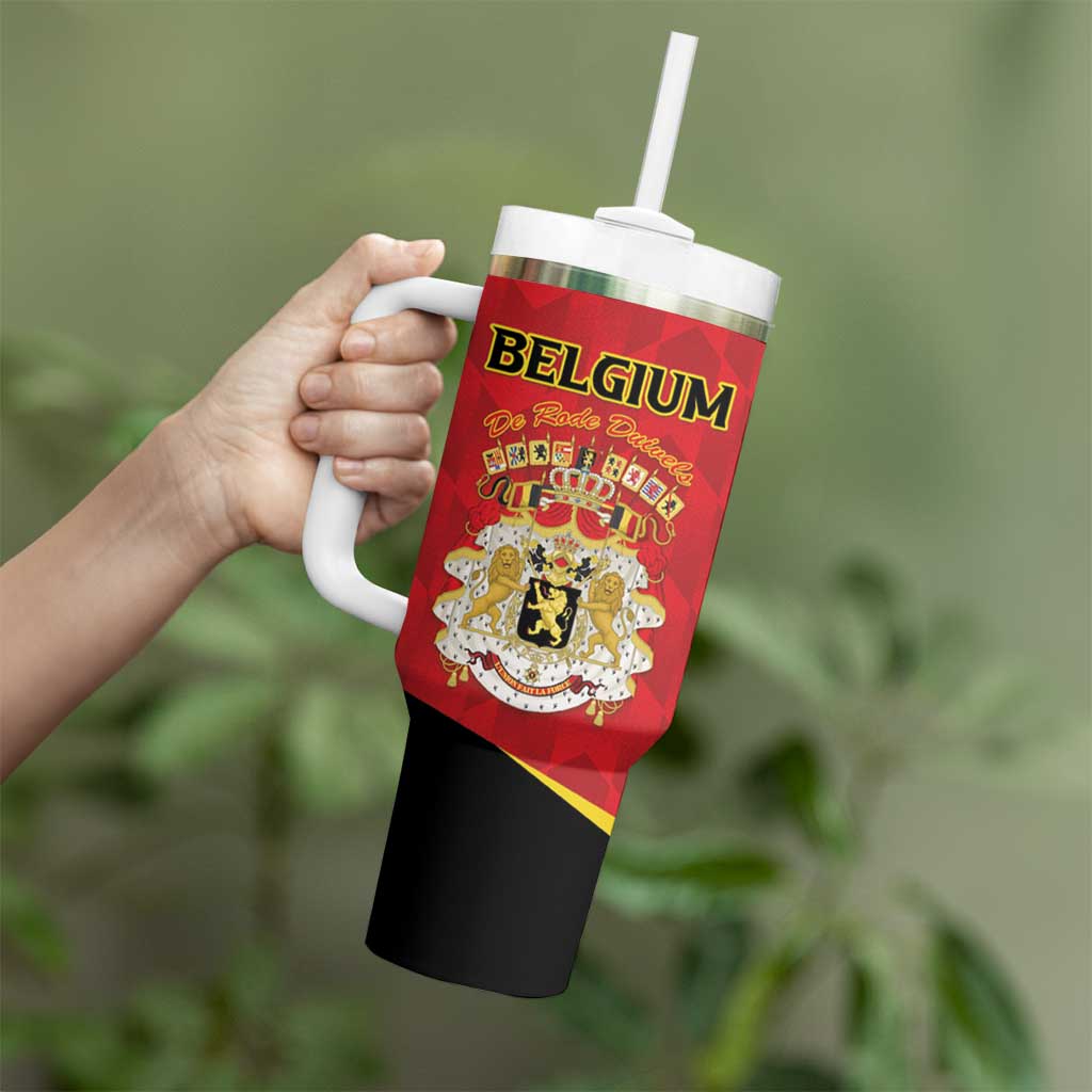 Custom Belgium Football 2026 Tumbler With Handle Red Devils Pride - Wonder Print Shop