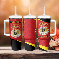 Custom Belgium Football 2026 Tumbler With Handle Red Devils Pride - Wonder Print Shop