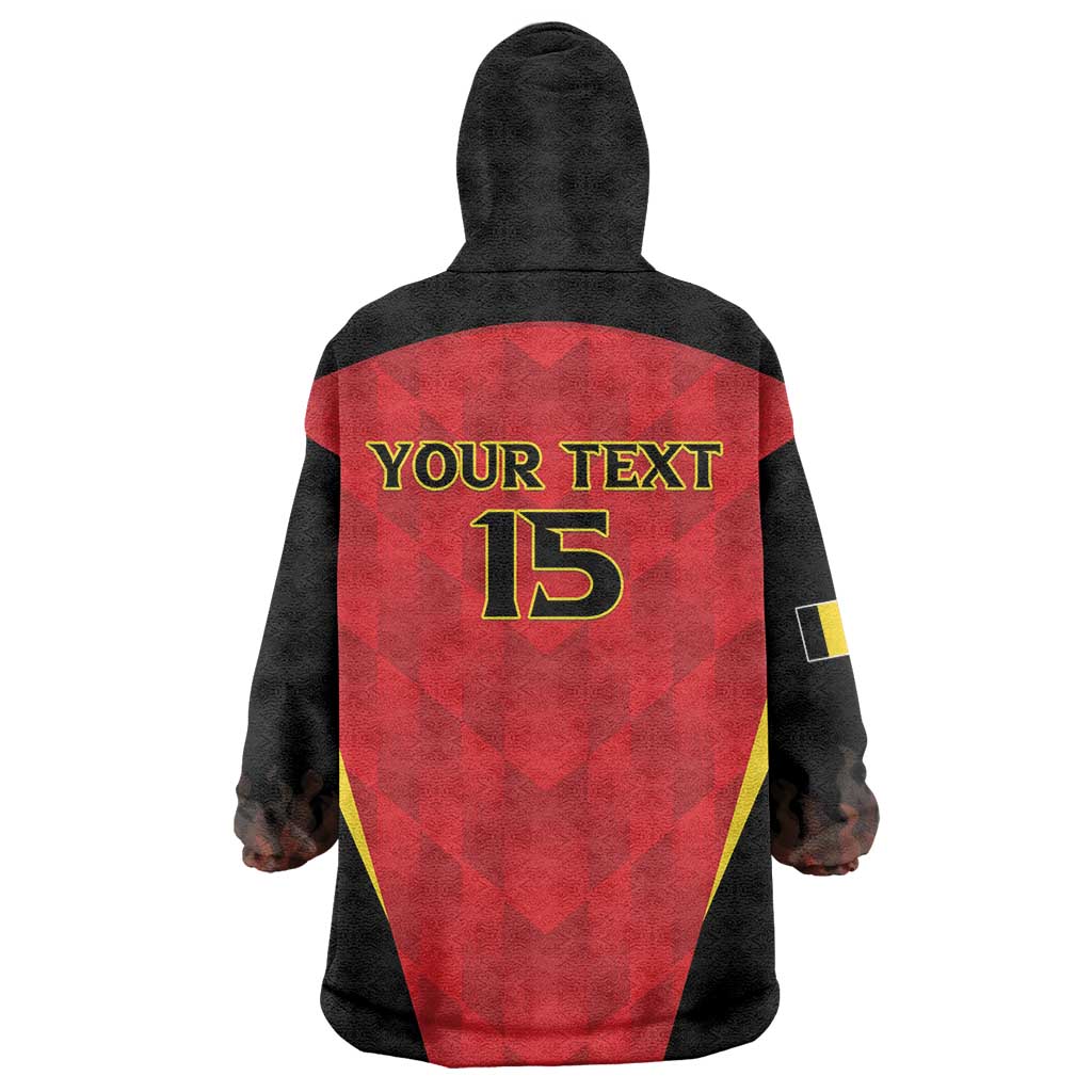 Custom Belgium Football 2026 Wearable Blanket Hoodie Red Devils Pride - Wonder Print Shop