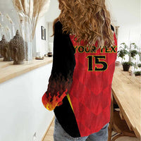 Custom Belgium Football 2026 Women Casual Shirt Red Devils Pride - Wonder Print Shop