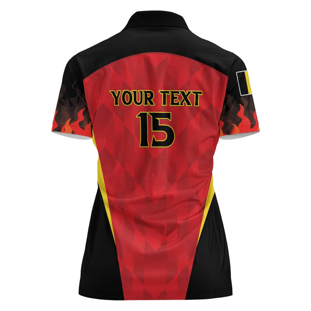 Custom Belgium Football 2026 Women Polo Shirt Red Devils Pride - Wonder Print Shop