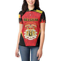 Custom Belgium Football 2026 Women Polo Shirt Red Devils Pride - Wonder Print Shop