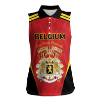 Custom Belgium Football 2026 Women Sleeveless Polo Shirt Red Devils Pride - Wonder Print Shop