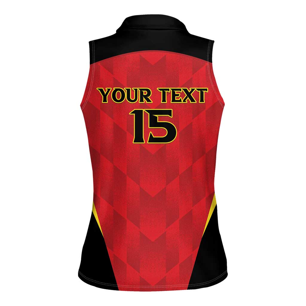 Custom Belgium Football 2026 Women Sleeveless Polo Shirt Red Devils Pride - Wonder Print Shop