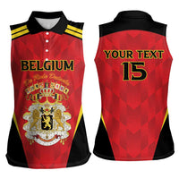Custom Belgium Football 2026 Women Sleeveless Polo Shirt Red Devils Pride - Wonder Print Shop