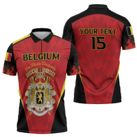 Custom Belgium Football 2026 Zipper Polo Shirt Red Devils Pride - Wonder Print Shop
