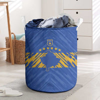 Kosovo Football 2026 Laundry Basket Rising Nation Blue Gold - Wonder Print Shop
