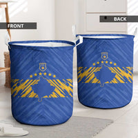 Kosovo Football 2026 Laundry Basket Rising Nation Blue Gold - Wonder Print Shop