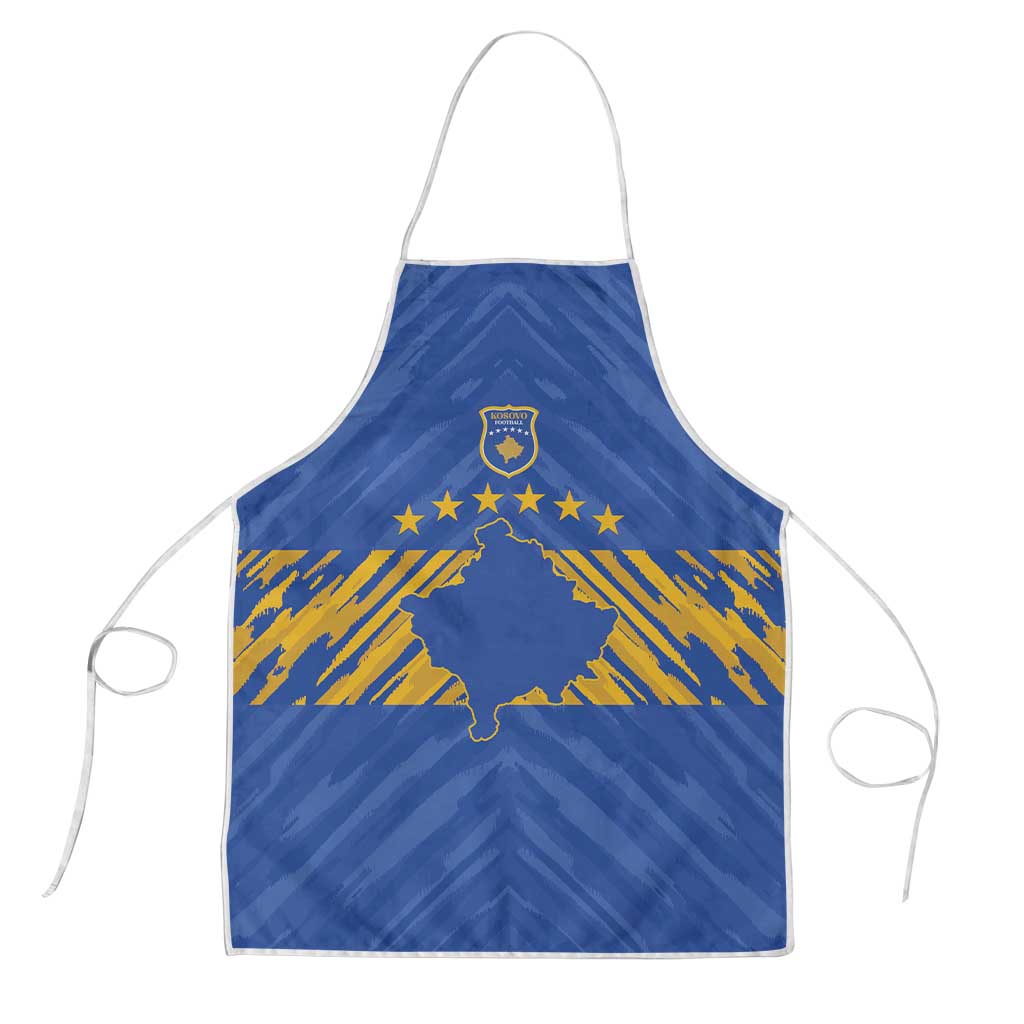 Kosovo Football 2026 Apron Rising Nation Blue Gold - Wonder Print Shop