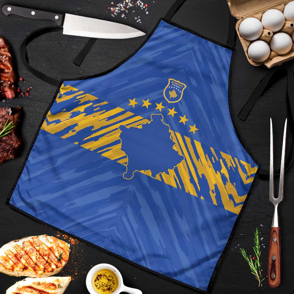 Kosovo Football 2026 Apron Rising Nation Blue Gold - Wonder Print Shop