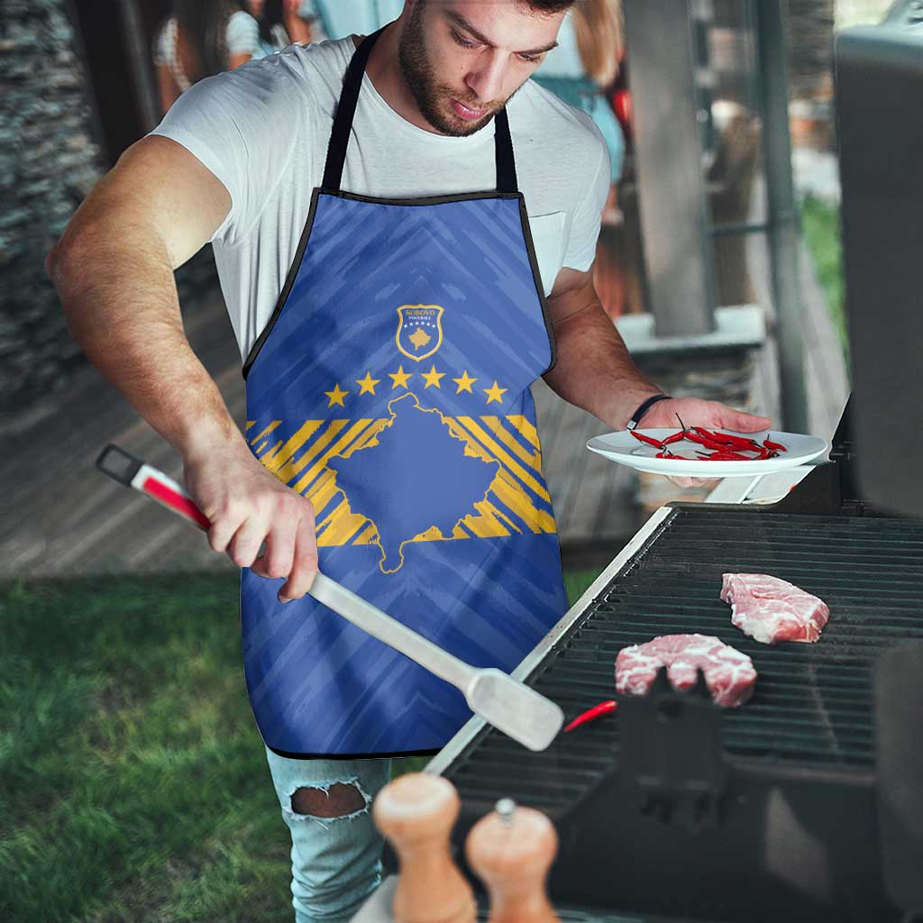 Kosovo Football 2026 Apron Rising Nation Blue Gold - Wonder Print Shop