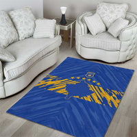 Kosovo Football 2026 Area Rug Rising Nation Blue Gold - Wonder Print Shop