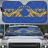 Kosovo Football 2026 Auto Sun Shade Rising Nation Blue Gold - Wonder Print Shop
