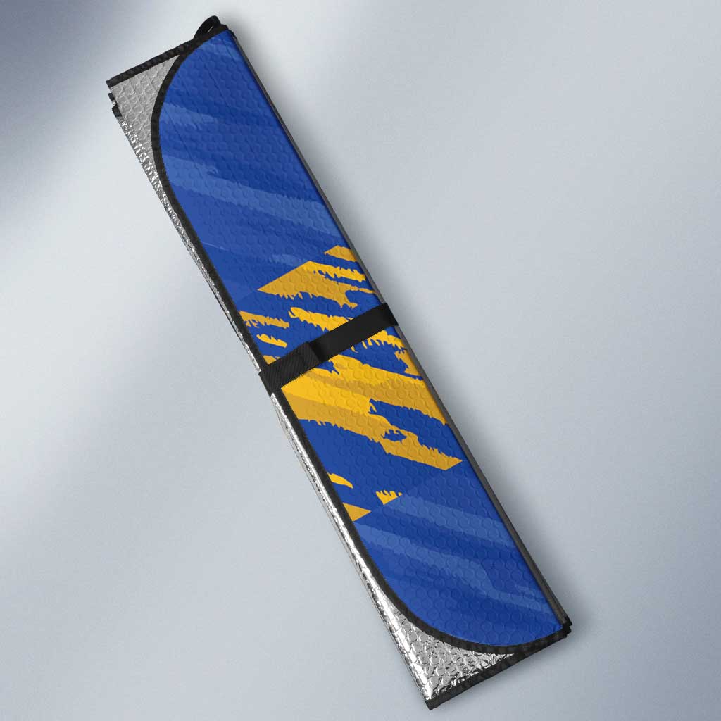 Kosovo Football 2026 Auto Sun Shade Rising Nation Blue Gold - Wonder Print Shop