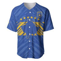 Custom Kosovo Football 2026 Baseball Jersey Rising Nation Blue Gold - Wonder Print Shop