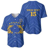 Custom Kosovo Football 2026 Baseball Jersey Rising Nation Blue Gold - Wonder Print Shop