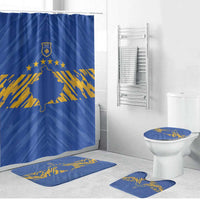 Kosovo Football 2026 Bathroom Set Rising Nation Blue Gold - Wonder Print Shop
