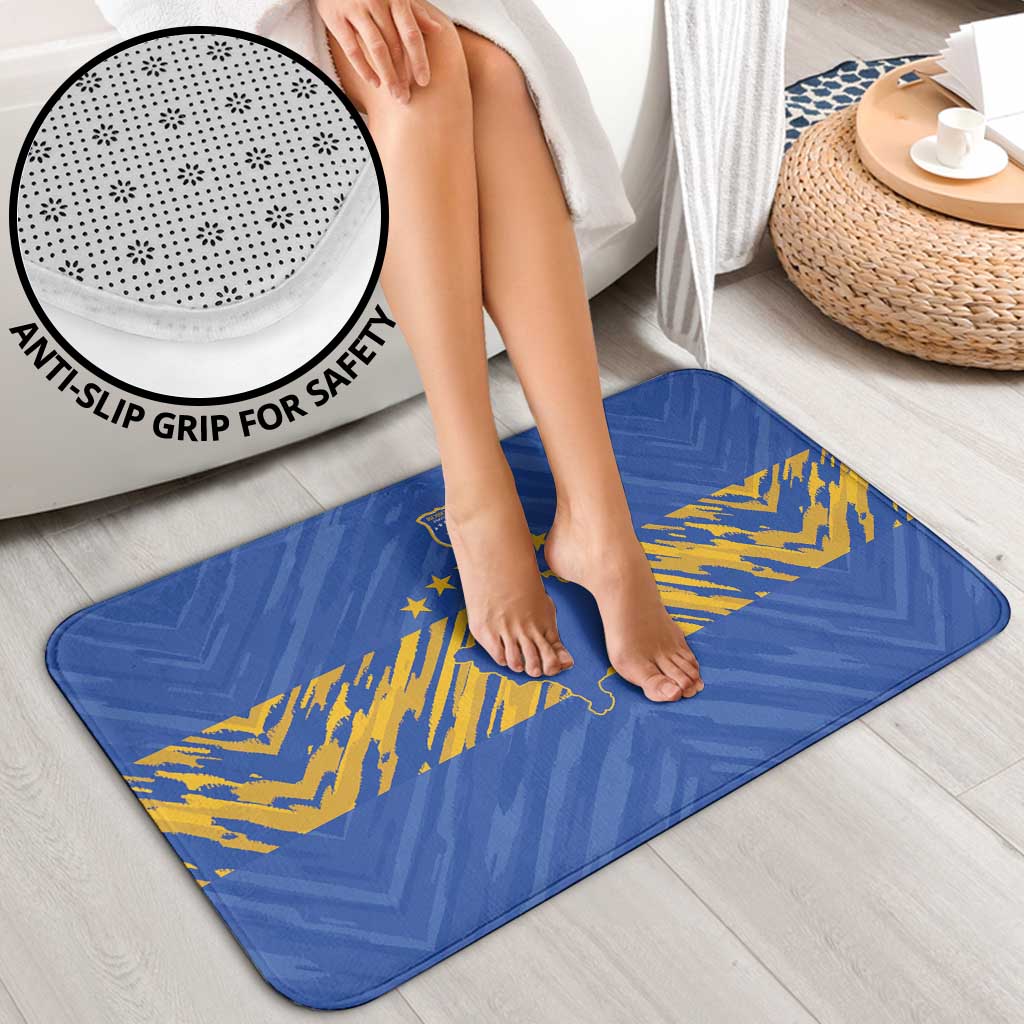 Kosovo Football 2026 Bathroom Set Rising Nation Blue Gold - Wonder Print Shop