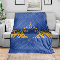 Kosovo Football 2026 Blanket Rising Nation Blue Gold - Wonder Print Shop