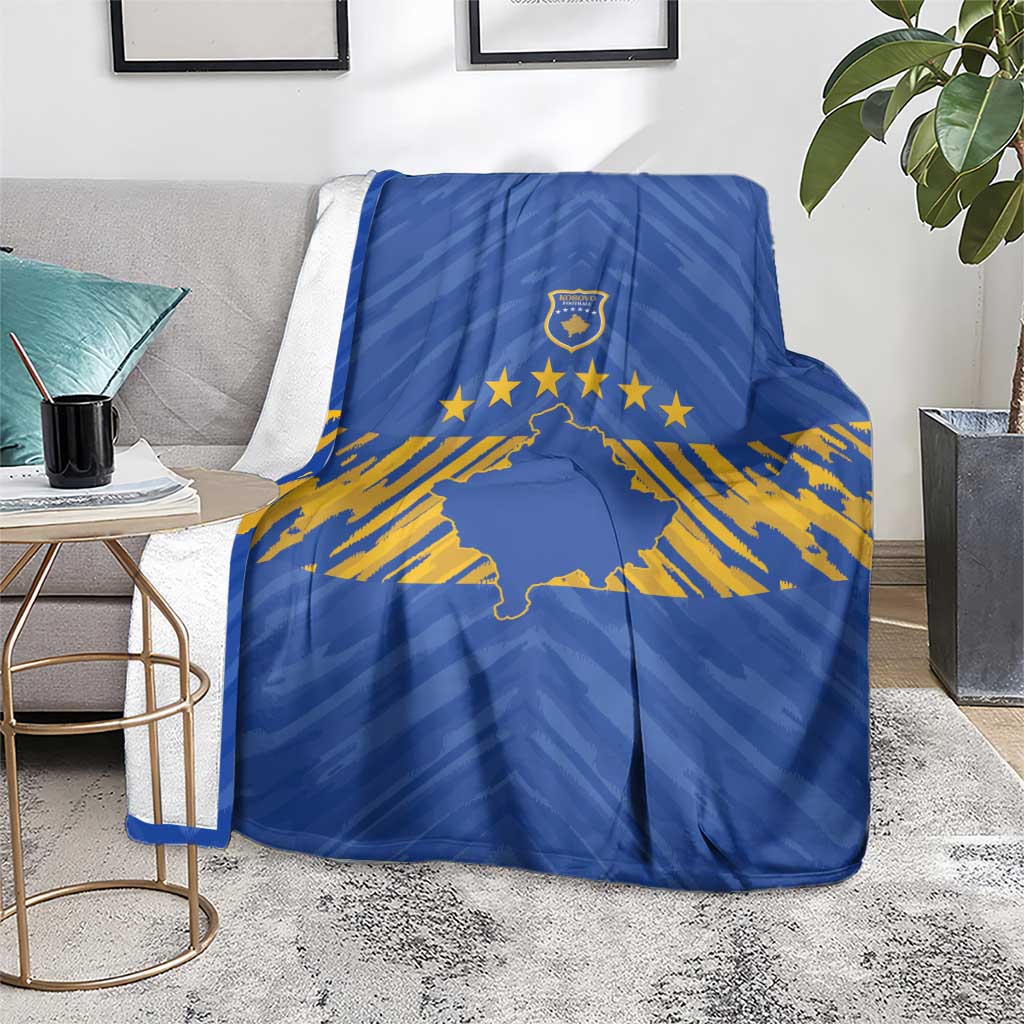 Kosovo Football 2026 Blanket Rising Nation Blue Gold - Wonder Print Shop