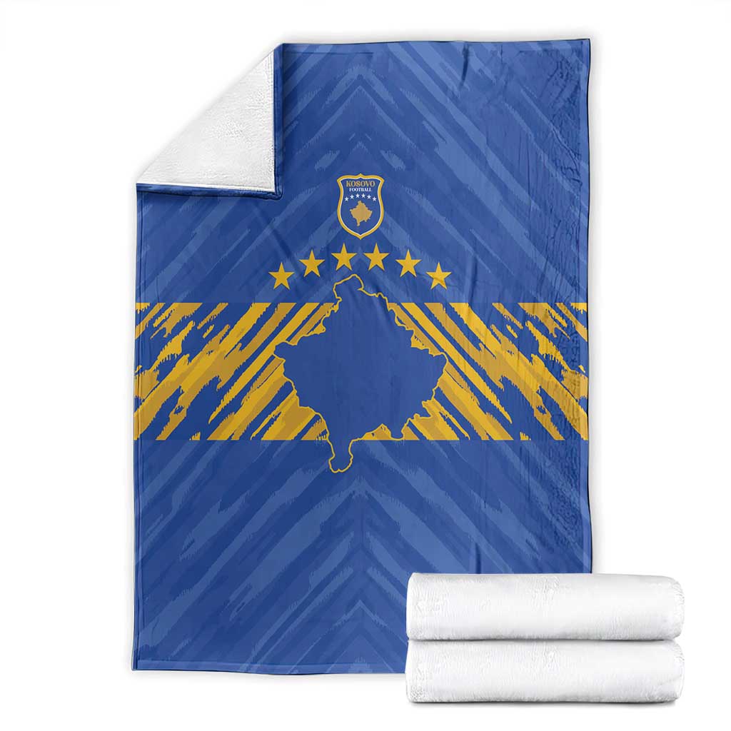 Kosovo Football 2026 Blanket Rising Nation Blue Gold - Wonder Print Shop